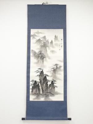 趙東冲筆　山水　肉筆紙本掛軸